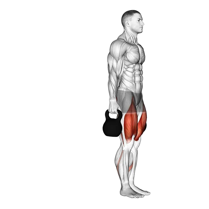 Kettlebell Backward Lunge exercise animation (Male)
