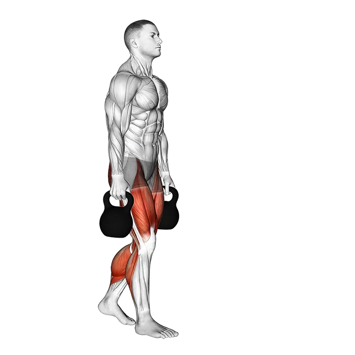 Kettlebell Farmers Carry exercise animation (Male)