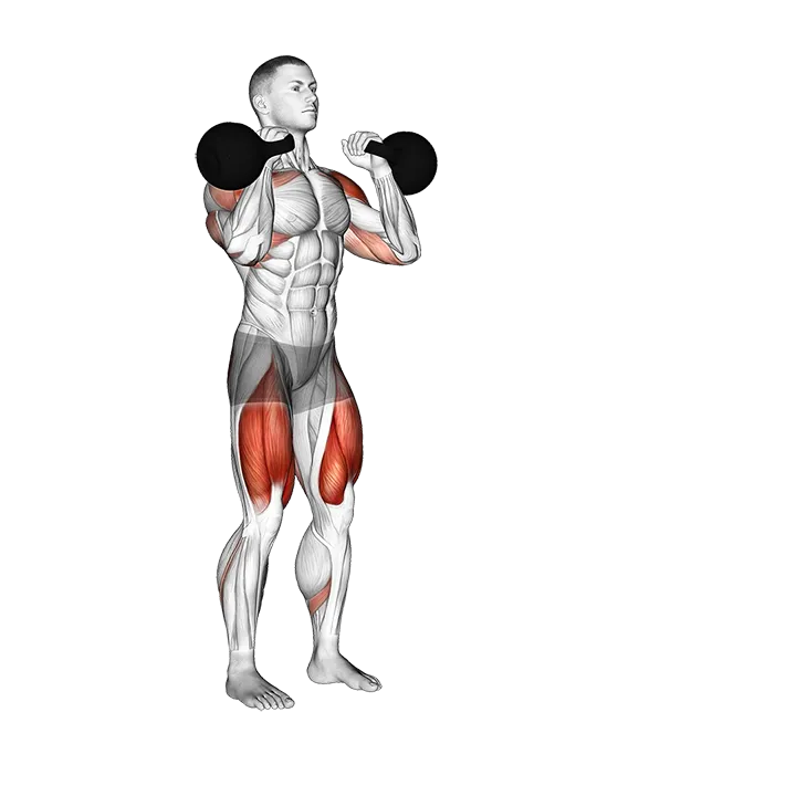 Kettlebell Lunge Clean and Press exercise animation (Male)