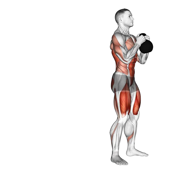 Kettlebell Deck Squat exercise animation (Male)