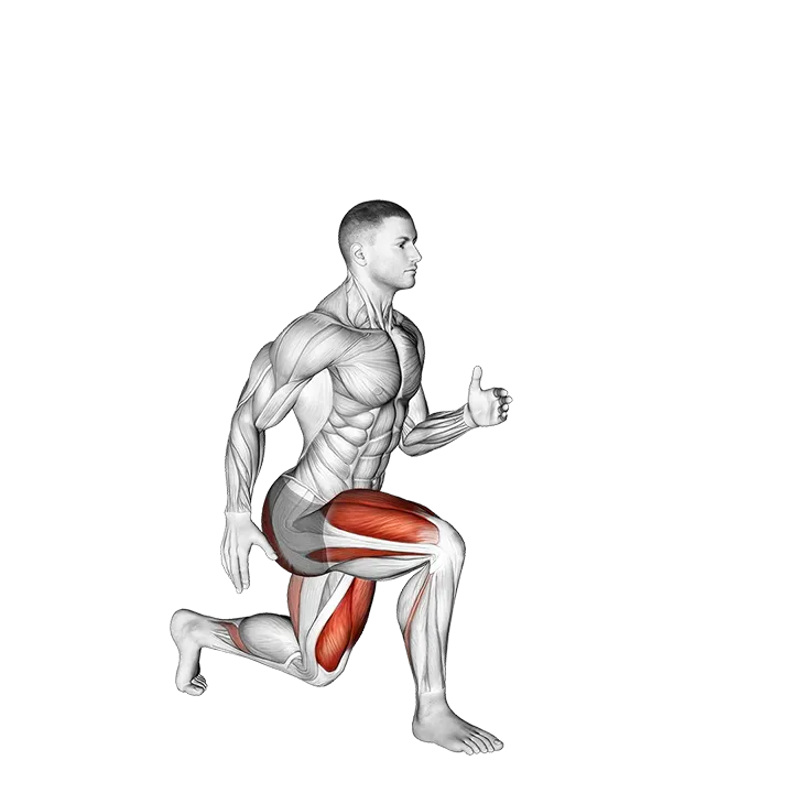 Lunge with Leg Lift exercise animation (Male)
