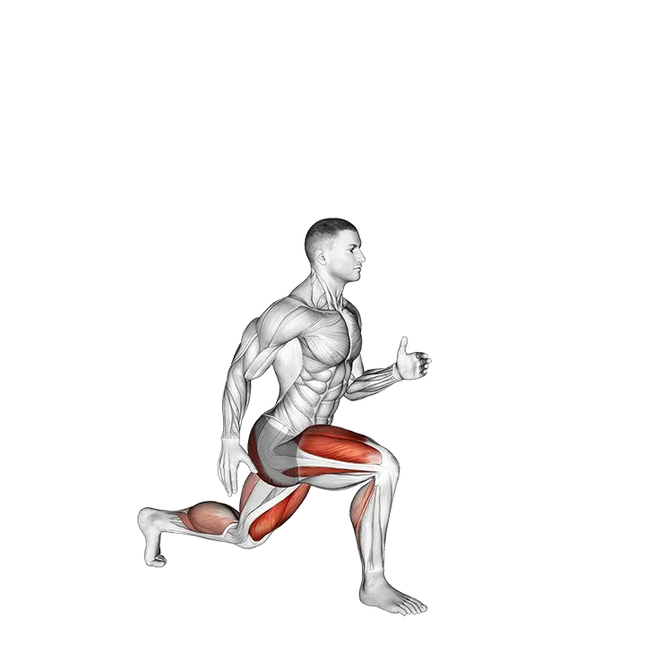 Lunge with Jump exercise animation (Male)