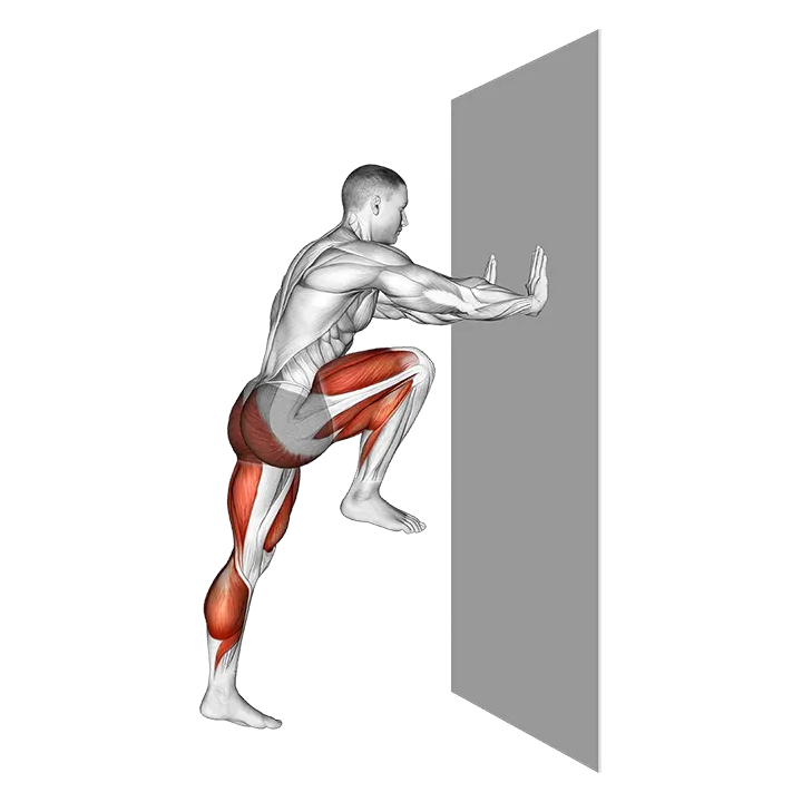 High Knee against wall exercise animation (Male)