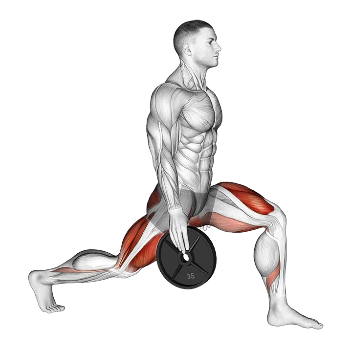 Weighted Stretch Lunge exercise animation (Male)