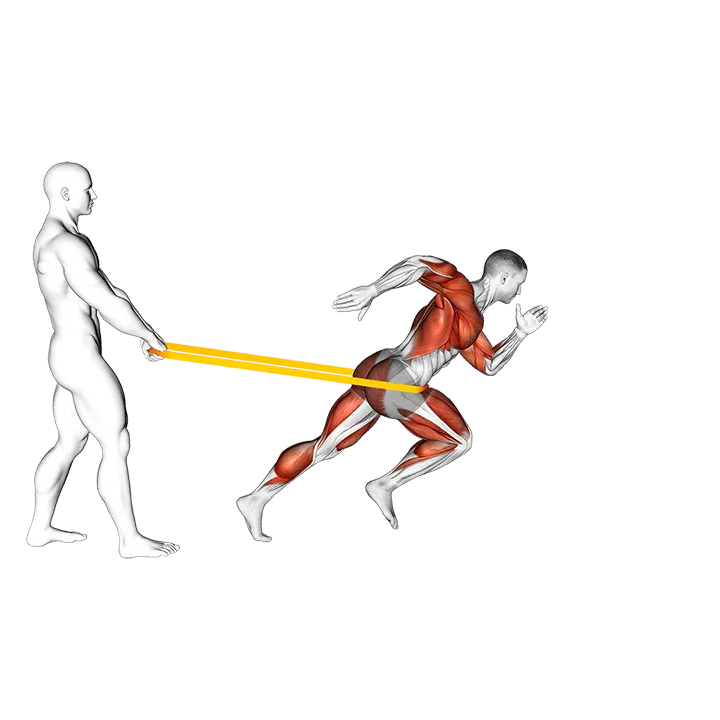 Band Assisted Sprinter Run exercise animation (Male)
