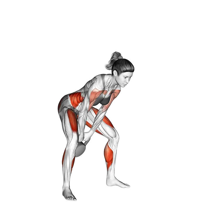 Kettlebell Overhand Grip Swing exercise animation (Female)
