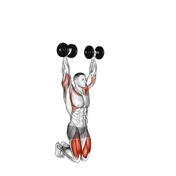 Dumbbell Kneeling Hold to Stand
