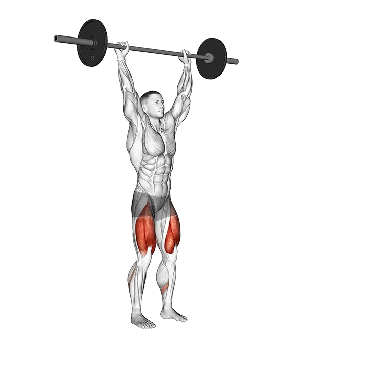 Barbell Overhead Lunge exercise animation (Male)
