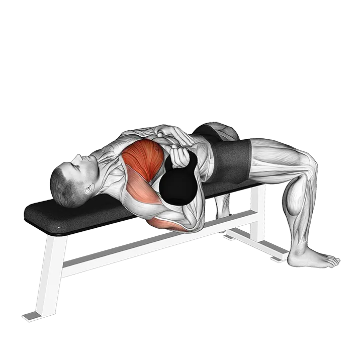 Kettlebell One Arm Bench Press exercise animation (Hombre)