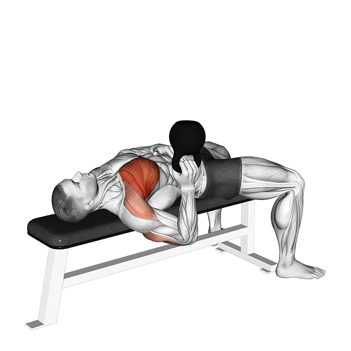 Kettlebell Bottom Up One Arm Bench Press exercise animation (Male)