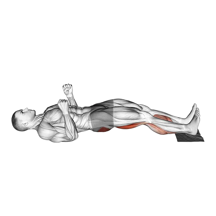Sliding Leg Curl on Floor with Towel exercise animation (Male)
