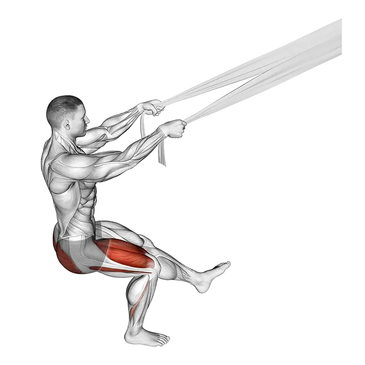 Assisted Pistol Squat with Bed Sheet exercise animation (Male)