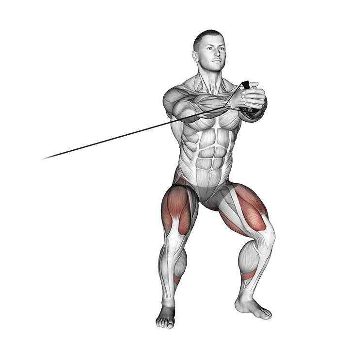 Band Side Step with Horizontal Pallof Hold exercise animation (Male)