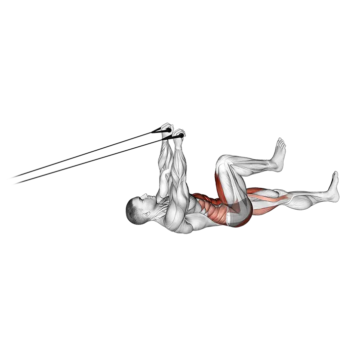 Band Upper Body Lying Air Bike exercise animation (Male)