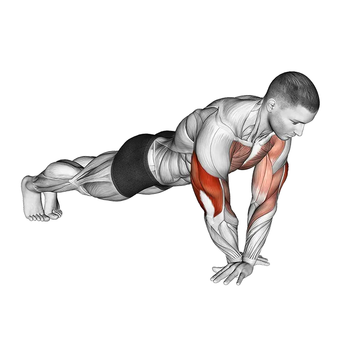 Cross Arms Push-up exercise animation (Male)