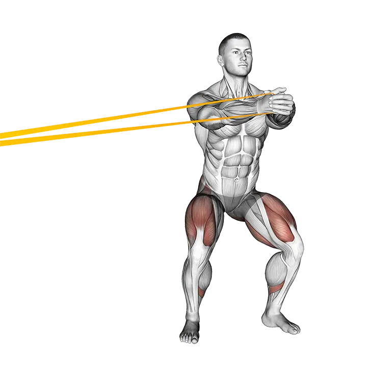 Resistance Band Side Step with Horizontal Pallof Hold exercise animation (Male)