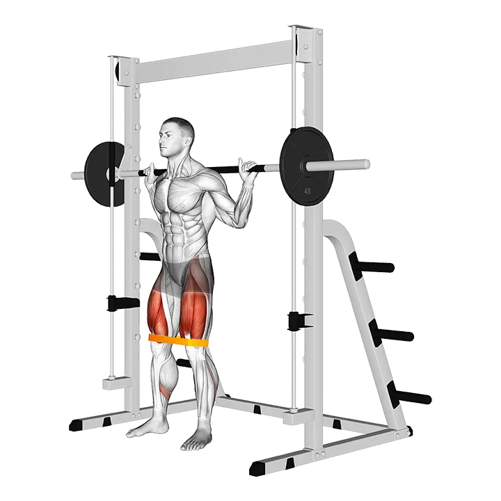 Resistance Band Smith Squat exercise animation (Male)