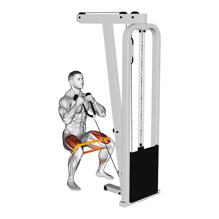 Resistance Band Cable Squat exercise animation (Male)