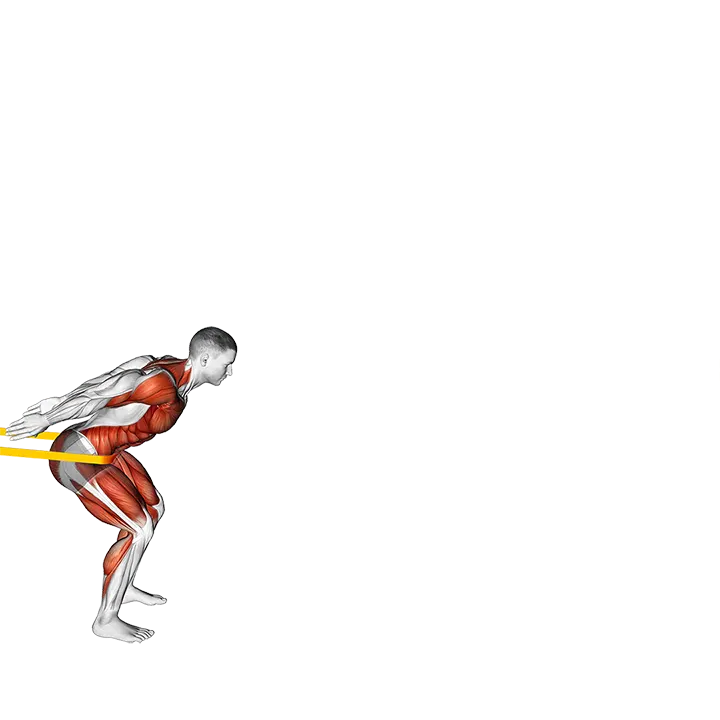 Resistance Band Long Jump exercise animation (Male)
