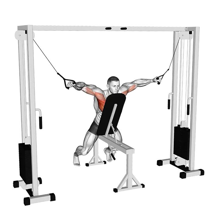 Cable Fly with Chest Supported exercise animation (Male)