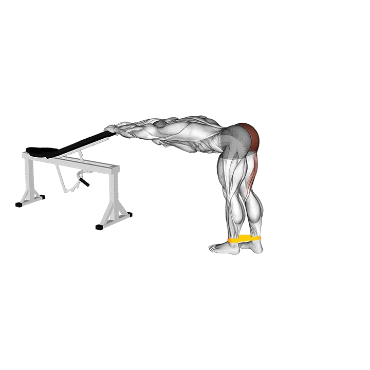 Resistance Band One Leg Kickback (Bent Position) exercise animation (Male)
