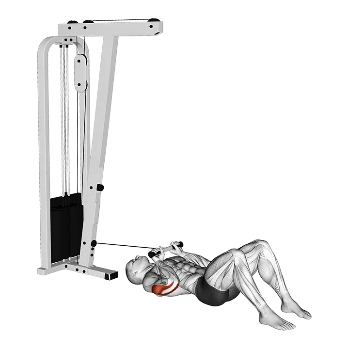 Cable Triceps Pushdown on Floor exercise animation (Male)