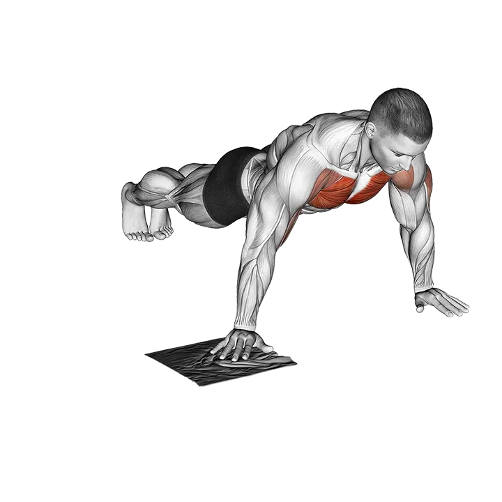 Side Push-up with Towel exercise animation (Male)