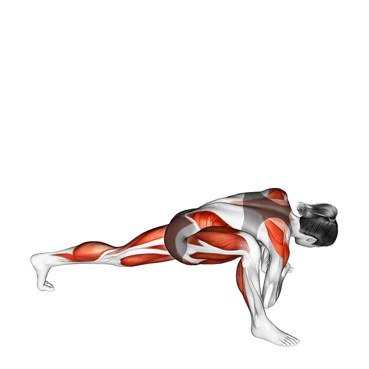 Twist Step Stretch exercise animation (Female)
