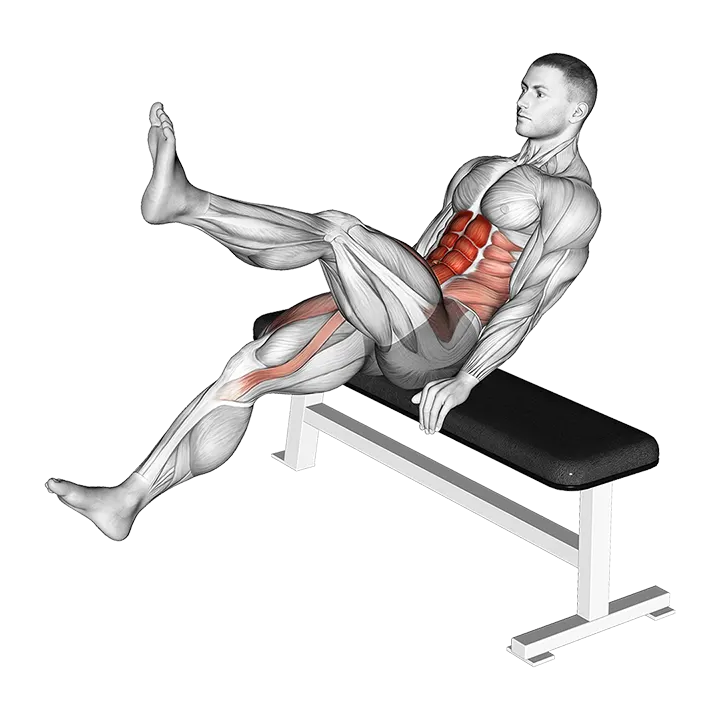 Seated Flutter Kick exercise animation (Male)
