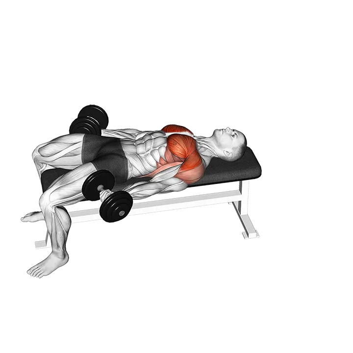 Dumbbell Flat Around the World exercise animation (Male)