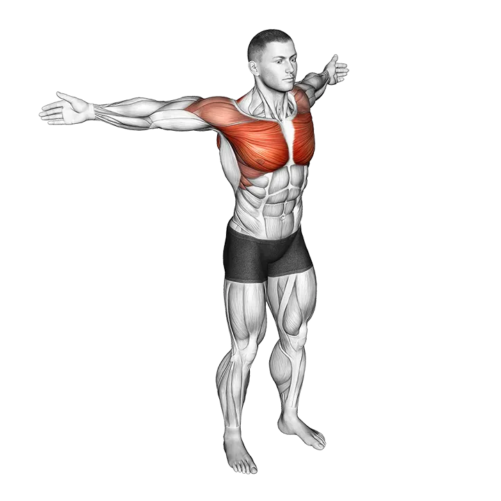 Back Slaps Wrap Arround Stretch exercise animation (Male)
