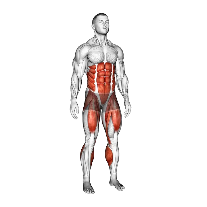 Standing Air Bike exercise animation (Male)