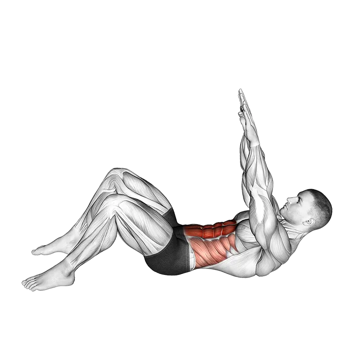 Long Arm Crunch exercise animation (Male)