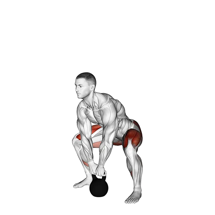 Kettlebell Sumo Deadlift exercise animation (Male)