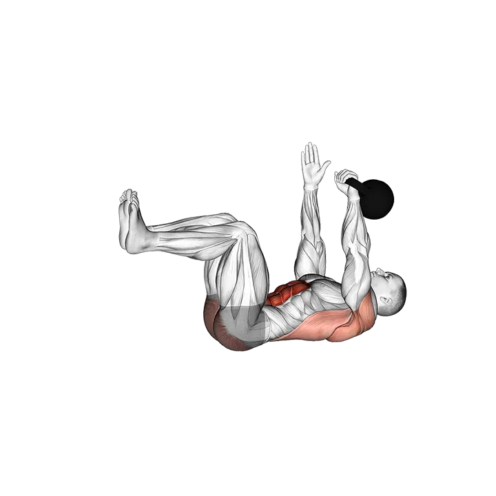 Kettlebell Dead Bug exercise animation (Male)
