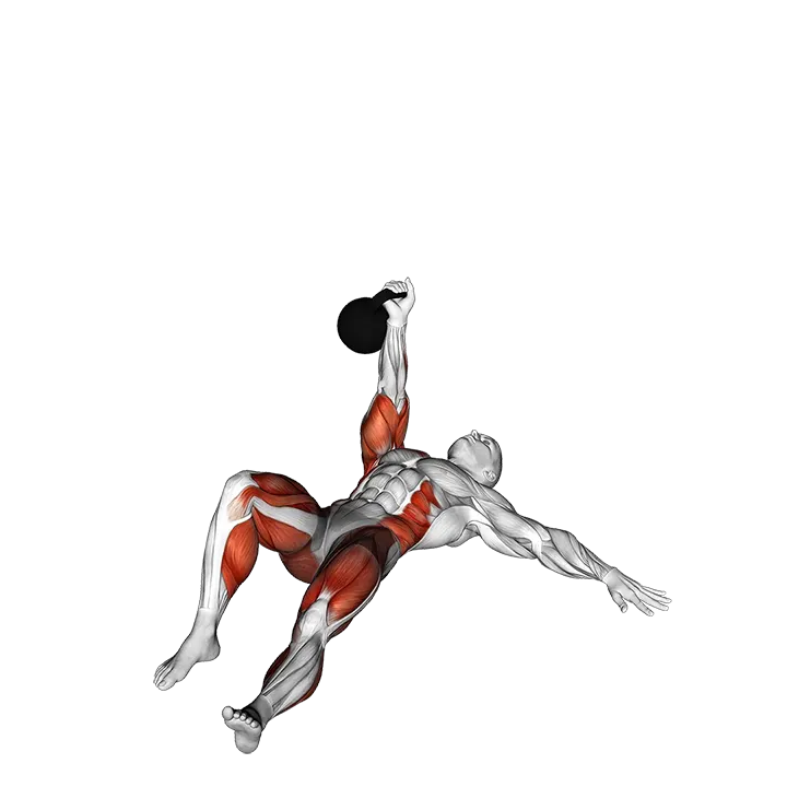 Kettlebell Turkish Get-Up to Hand exercise animation (Male)