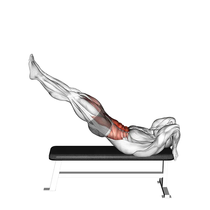 Leg Raise Dragon Flag exercise animation (Male)