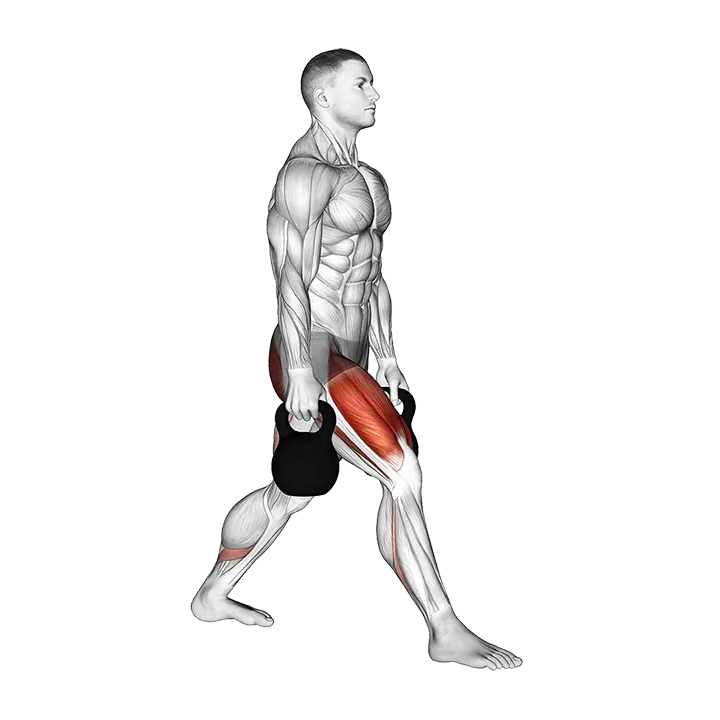 Kettlebell Split Squat exercise animation (Male)
