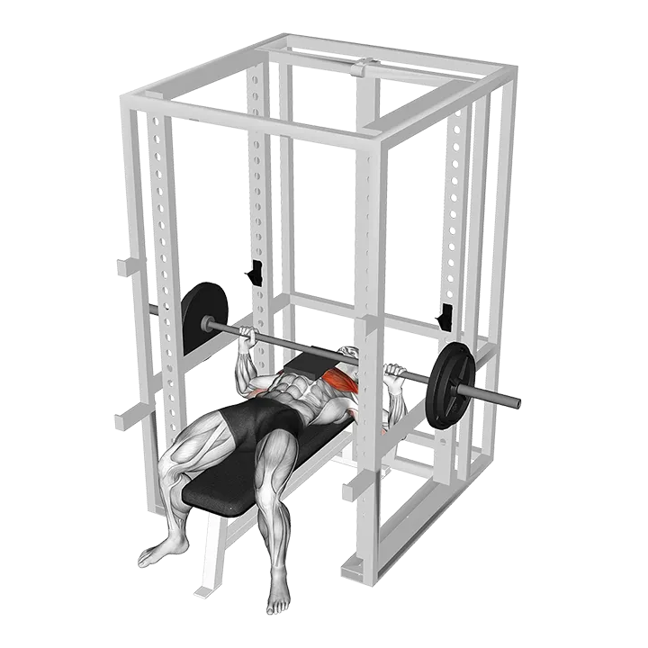 Barbell Bench Press with 1 board exercise animation (Male)