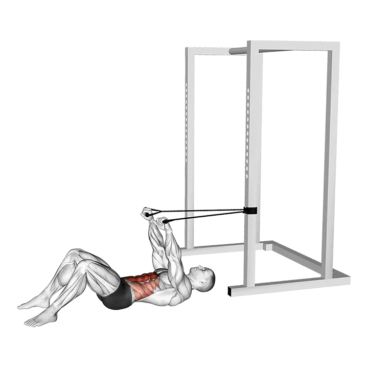 Band Upper Crunch exercise animation (Male)