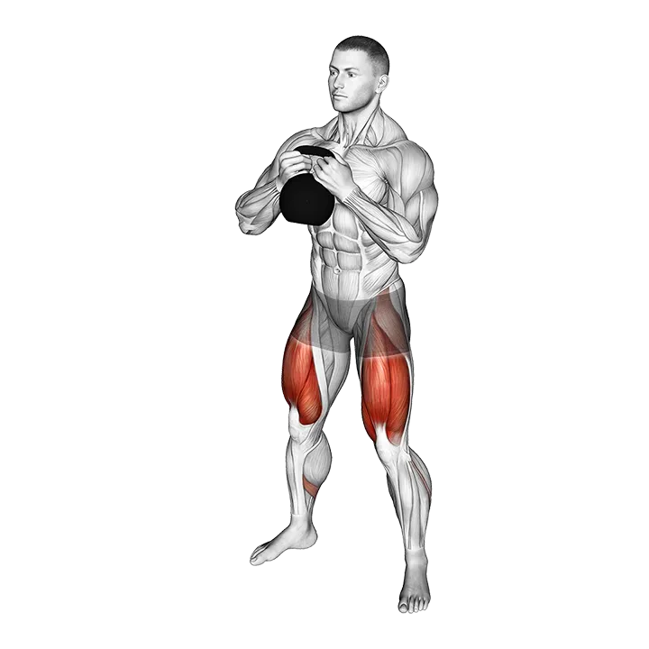 Kettlebell Sumo Squat exercise animation (Male)