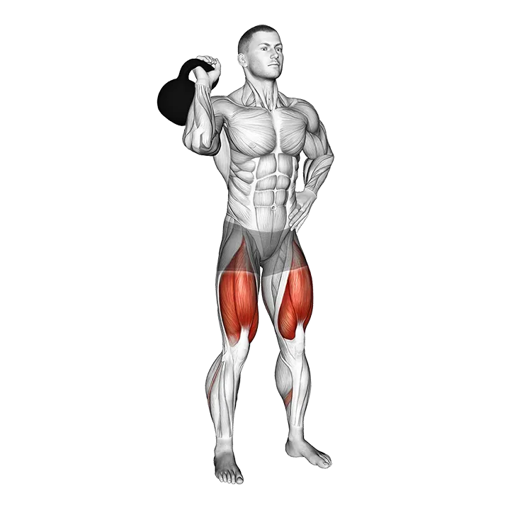 Kettlebell Single Front Squat exercise animation (Male)
