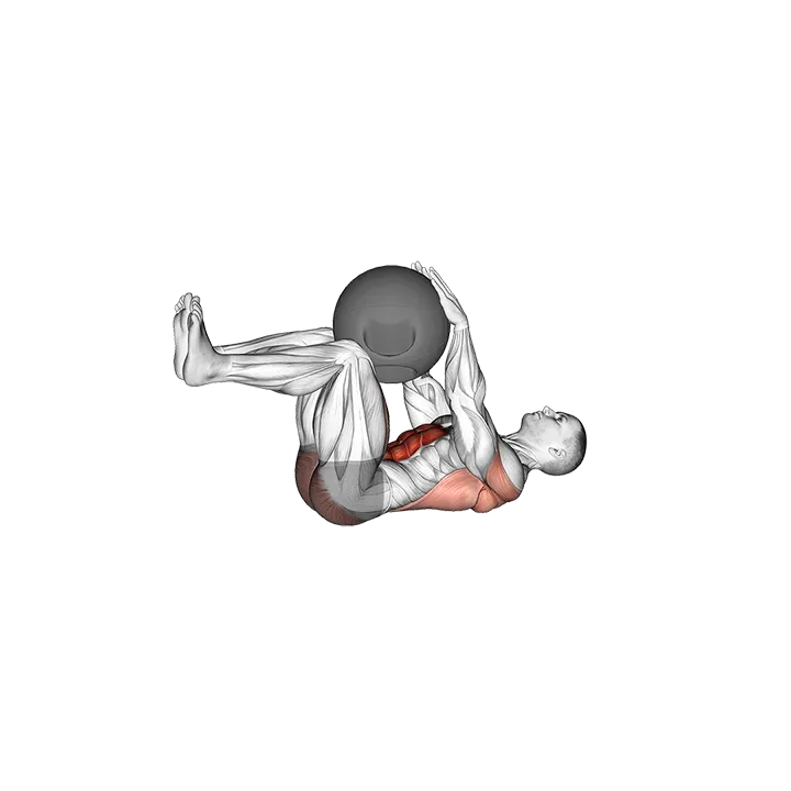 Dead Bug with Medicine Ball exercise animation (Male)