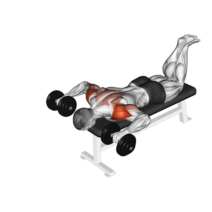 Dumbbell Face Down Lying Shoulder Press exercise animation (Male)