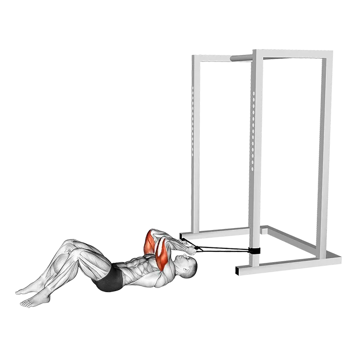Band Lying Reverse Grip Pressdown exercise animation (Male)