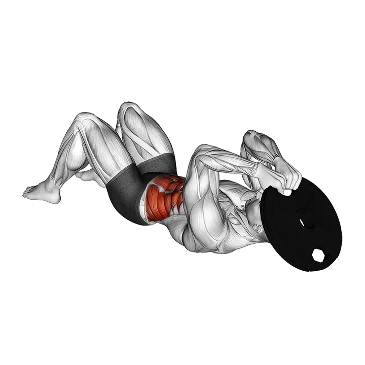 Weighted Side Crunch exercise animation (Male)