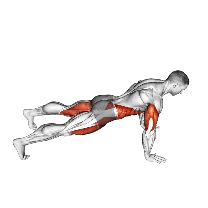 Kick Through Push-up exercise animation (Male)