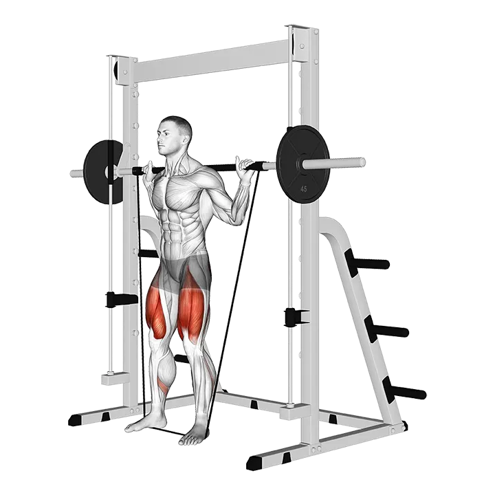 Smith Banded Full Squat exercise animation (Male)