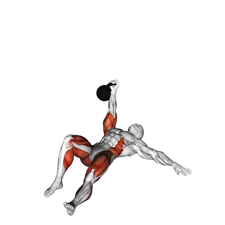 Kettlebell Bottoms Up to Knee Turkish Get-Up exercise animation (Male)