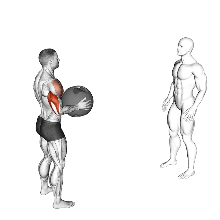 Medicine Ball Overhead Throw exercise animation (Male)
